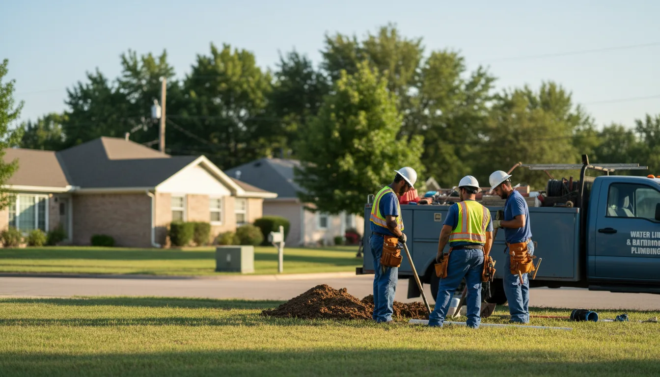 Residential water line and bathroom plumbing service in Walters, OK